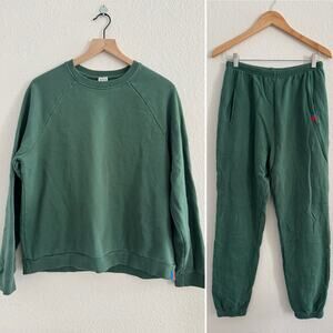 KULE Women’s Loopback Franny Sweatshirt (L) & Sweatpants (M) - Green